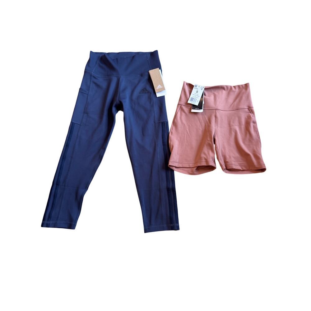 Adidas Women’s Activewear Lot of 2 Size Small |‎ Navy pant & Pink Shorts | NWT